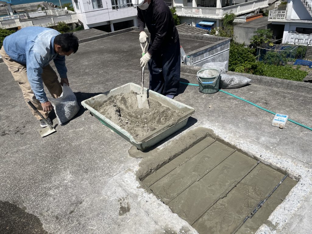リフォーム工事 進捗状況 スラブコンクリート流し込み