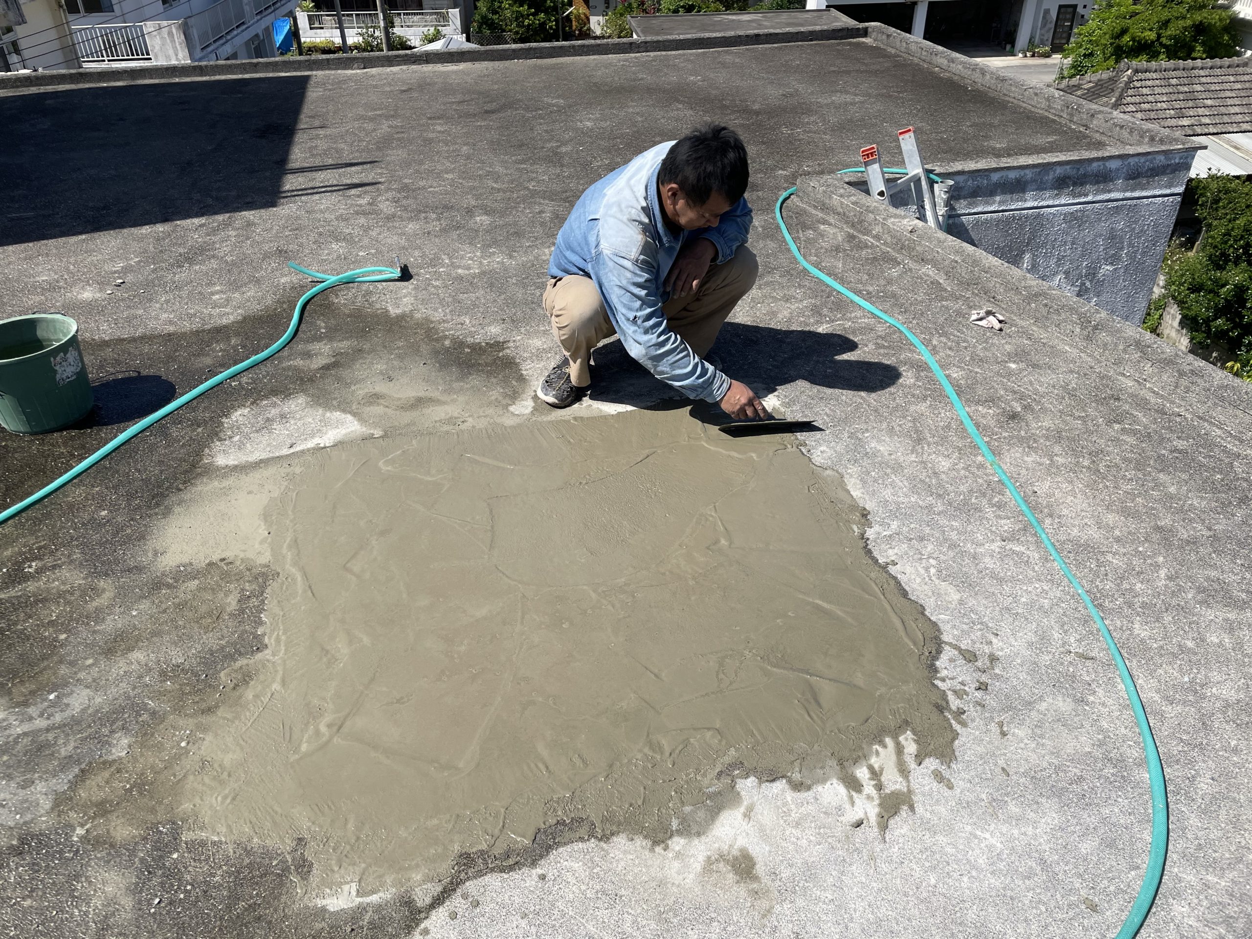リフォーム工事 進捗状況 スラブコンクリート流し込み